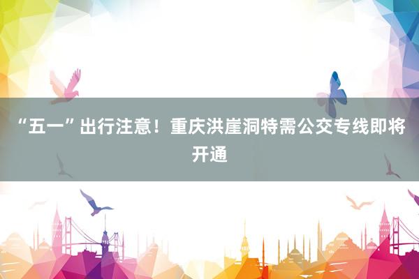 “五一”出行注意！重庆洪崖洞特需公交专线即将开通